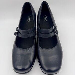 Clarks Bendables Women's Leather Double-Strap Mary Jane Heels | Comfort | 12W